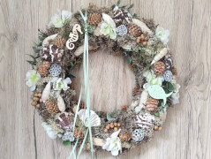 Srdce bíložluté s kopretinami