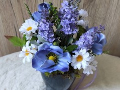 Srdce bíložluté s kopretinami