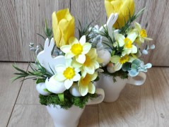 Srdce bíložluté s kopretinami