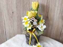 Srdce bíložluté s kopretinami