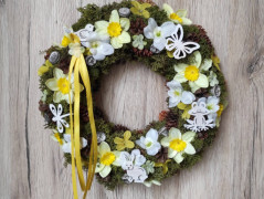 Srdce bíložluté s kopretinami