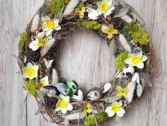 Srdce bíložluté s kopretinami