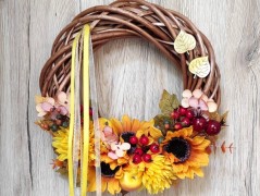 Srdce bíložluté s kopretinami