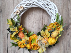 Srdce bíložluté s kopretinami