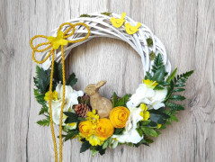 Srdce bíložluté s kopretinami