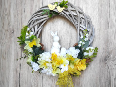 Srdce bíložluté s kopretinami