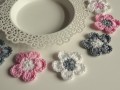 Háčkované kytičky sada 6ks