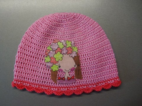 Čepice s holčičkou pro obvod 47-49 čepice růžová holčička 