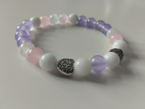 Náramek se srdíčky náramek růženín srdce šperk křiš 