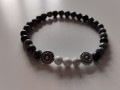 Náramek z obsidiánu a magnezitu
