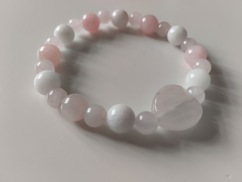 Náramek růženín a srdíčk pro slečny náramek růžová růženín srdce bíl 