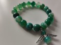 Náramek achátový s andílkem