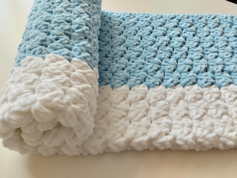 Deka pro mimino modro-bílá 77x64cm deka zelená modrá miminka žinylk 