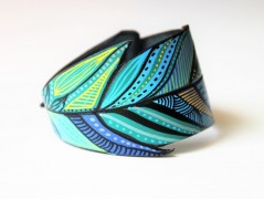 Pánský kožený nátepník, šíře 5 cm