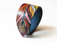 Pánský kožený nátepník, šíře 5 cm