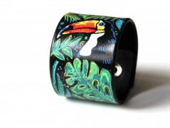 Pánský kožený nátepník, šíře 5 cm