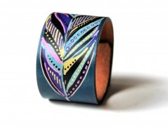 Pánský kožený nátepník, šíře 5 cm