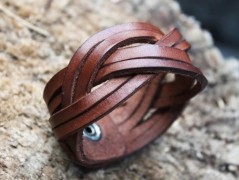 Pánský kožený nátepník, šíře 5 cm