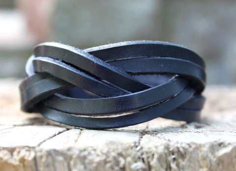 Kožený propletený náramek pletený náramek boho náramek hipie náramek propletený náramek 