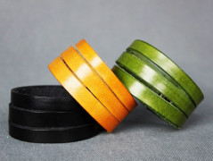 Pánský kožený nátepník, šíře 5 cm