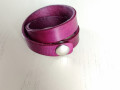 Wrap náramek fialová kůže