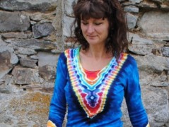 Batik.tričko  - Moře kvete