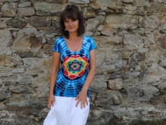 Batik.tričko  - Moře kvete