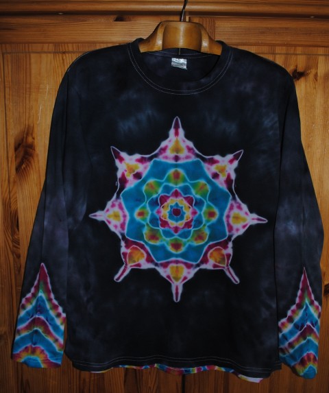 Tričko  - Poklad v hlubině radost květina batika léto mandala batikované. hippies 