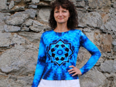 Batik.tričko  - Moře kvete