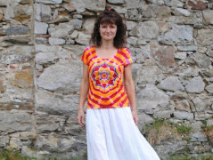 Batik.tričko  - Moře kvete
