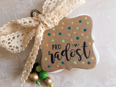 Růžová mašle s korálky