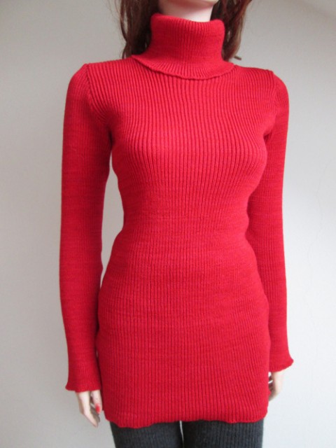 Rolák - červený svetr rolák pružný rolák svetr přes hlavu červený svetr červený rolák dámský rolák 