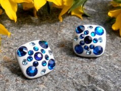 Náušnice Swarovski tyrkysové