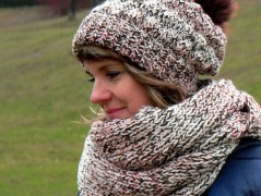 Pletená čepice - barvy podzimu