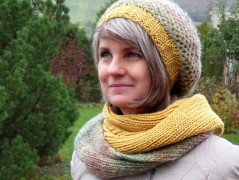 Pletená čepice - barvy podzimu