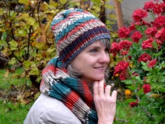 Pletená čepice - barvy podzimu