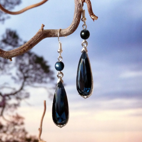 Náušnice - bouřkové náušnice romantické broušené dlouhé originál společenské zirkony plesové tajemství bouřka večerní delší tajemné handmade mračna bouřkové 