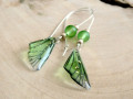 Náušnice - křídla zelená (malá)