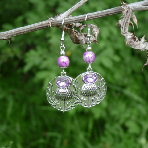 Náušnice - bodlák originální náušnice dívčí louka zahrada léto extravagantní originál handmade bodlák plevel atraktivní neokoukané bodláčí 