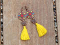 Náušnice - mozaika se střapcem
