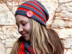 Pletená čepice - barvy podzimu