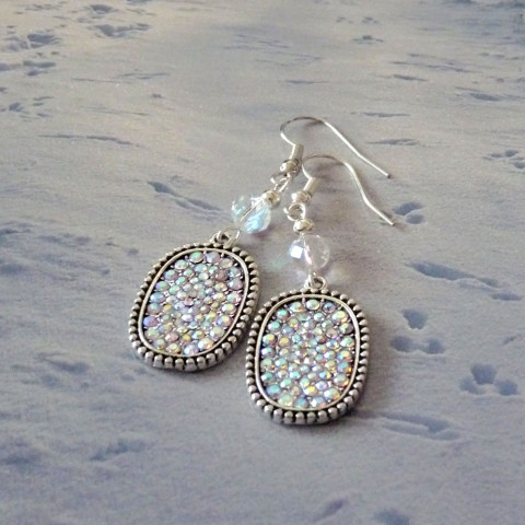 Náušnice - hvězdy na zem spadlé náušnice hvězdy originál třpytivé duhové handmade šaton broušené kamínky 