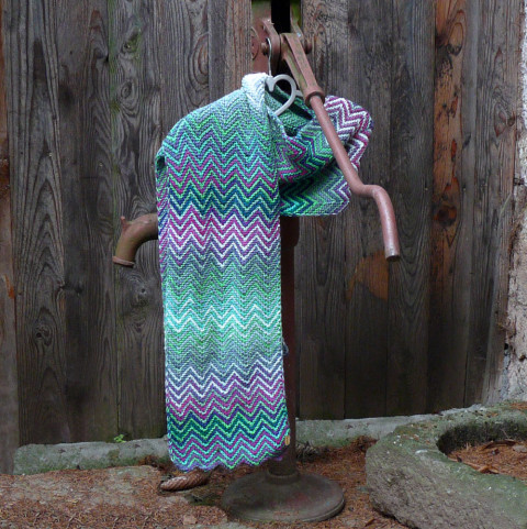 Pletená šála - mentolová zelená jarní pletení šála zimní pletená podzimní originál mentolová mentol šálka handmade stylová cikcak vroubkatá 