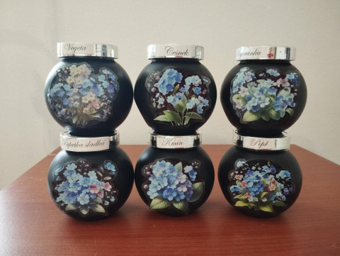 Kořenky  motiv pomněnek a růží dárek potraviny 