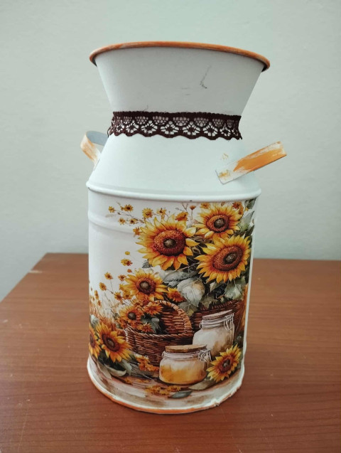 Konvička podzimní  slunečnice dárek konvička konev podzimní zátiší 