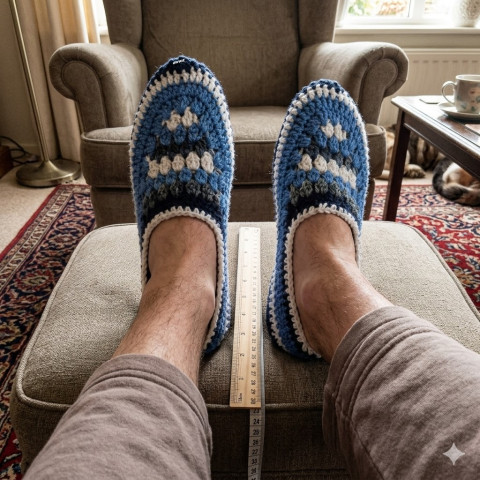 Bačkory, ťapky, velké (30 - 33 cm) modrá šedá háčkované akryl hřejivé velké dámské pružné unisex tmavěmodrá pánské handmade balerínky bačkory pro muže přezůvky pro ženy ťapky domácí obuv 