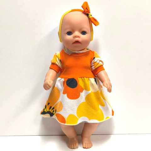 ŠATIČKY PRO PANENKU 34 až 36 cm panenka šaty miminko souprava miminka panenky tričko šatičky obleček baby born 43 cm 