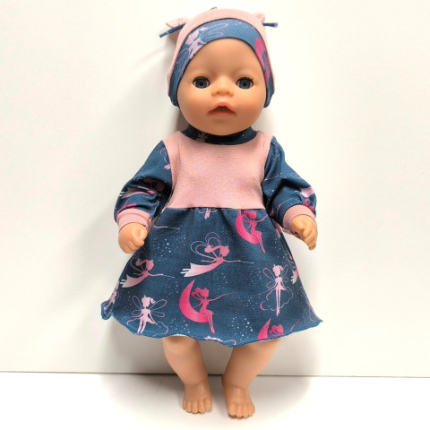 ŠATIČKY PRO PANENKU 34 až 36 cm panenka šaty miminko souprava miminka panenky tričko šatičky obleček baby born 43 cm 