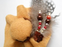 Brož z organzy fialová SLEVA z 69,-