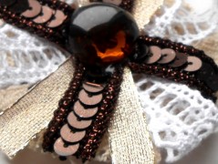 Brož z organzy fialová SLEVA z 69,-